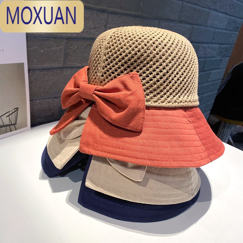 MOXUAN夏季渔夫帽早春百搭遮阳帽沙滩帽2022年新款遮脸防晒帽太阳帽子女