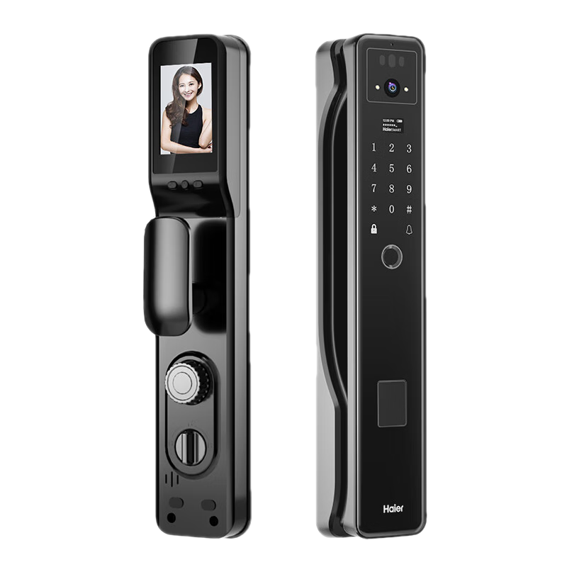 海尔智能门锁四把锁出样包E19pro+V19pro+V25Plus+SV25Plus 防盗门 送四套展示锁架高清大图