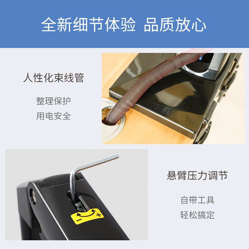 NBFC40 站立办公升降台式显示器支架 桌面立式铝合金电脑架 坐站交替电脑办公桌托盘工作台 22-32英寸