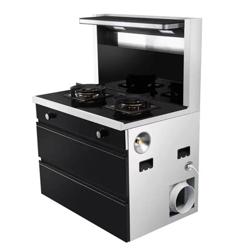 美菱(meiling)集成灶 黑晶防爆钢化玻璃家用一体灶 头部保温置物侧吸