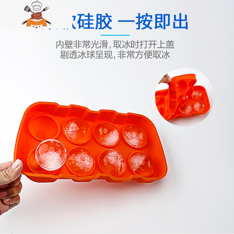 硅胶冰格大号冰块模具带盖酒吧威士忌商用冻冰创意制冰盒自制家用 敬平 浅蓝[六格带盖]高清大图
