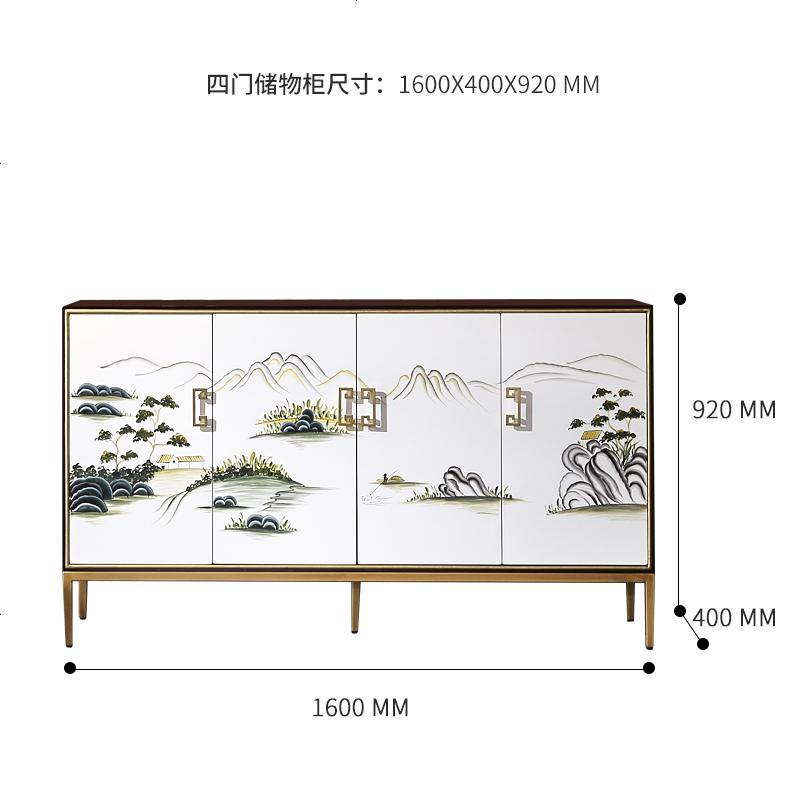 新中式玄关柜隔断轻奢客厅现代简约储物餐边柜厅柜手绘进鞋柜