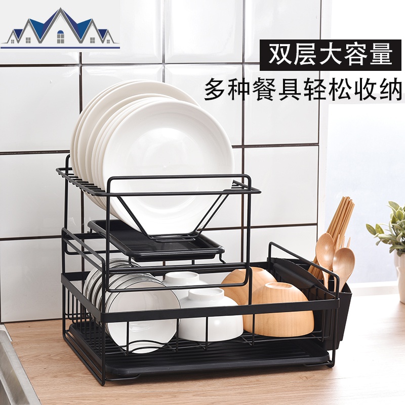碗架厨房置物架餐具收纳盒沥水篮碗碟架放碗筷子盘子滤干晾碗碗具 三维工匠高清大图