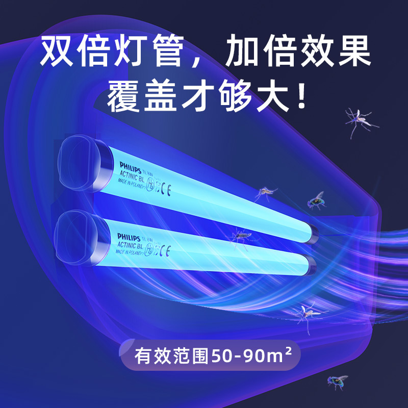 灯下科技灭蚊灯商用灭蝇灯餐厅饭店用粘捕式商铺用挂墙灭蝇灯室内灭蚊器