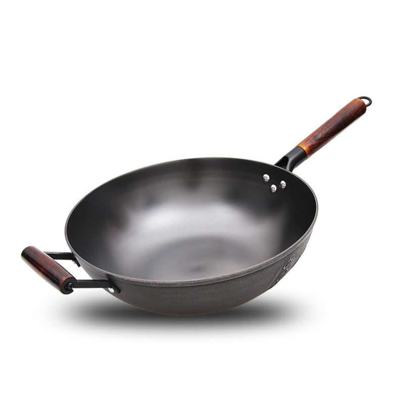 华邦hbzgw34p炒锅铸铁锅中国味老铁锅无涂层不易粘不锈平底锅家用炒菜