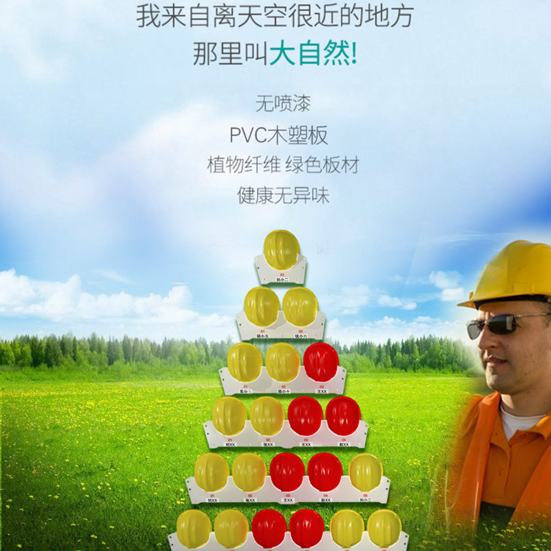 古睿德 安全帽架 落地挂墙存放头帽架摆放架车间壁挂式放置架工地展示架 壁挂式4层16位带眉头高清大图