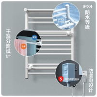 松下电热毛巾架白加热烘干浴室卫生间洗手间挂架打孔式浴巾置物DJ-J0368RCW 三口之家推荐(白色)右出线