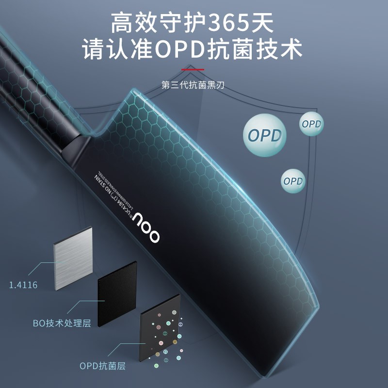 OOU!厨房刀具套装抗菌家用菜刀坎切刀剪刀水果刀7件套刀UC4212高清大图