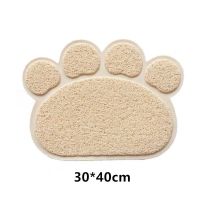 米白色(PVC环保材质) 小号(30*40cm) 猫砂垫宠物脚垫猫砂盆防带出垫子蹭脚垫防滑防溅垫猫咪地垫猫笼垫