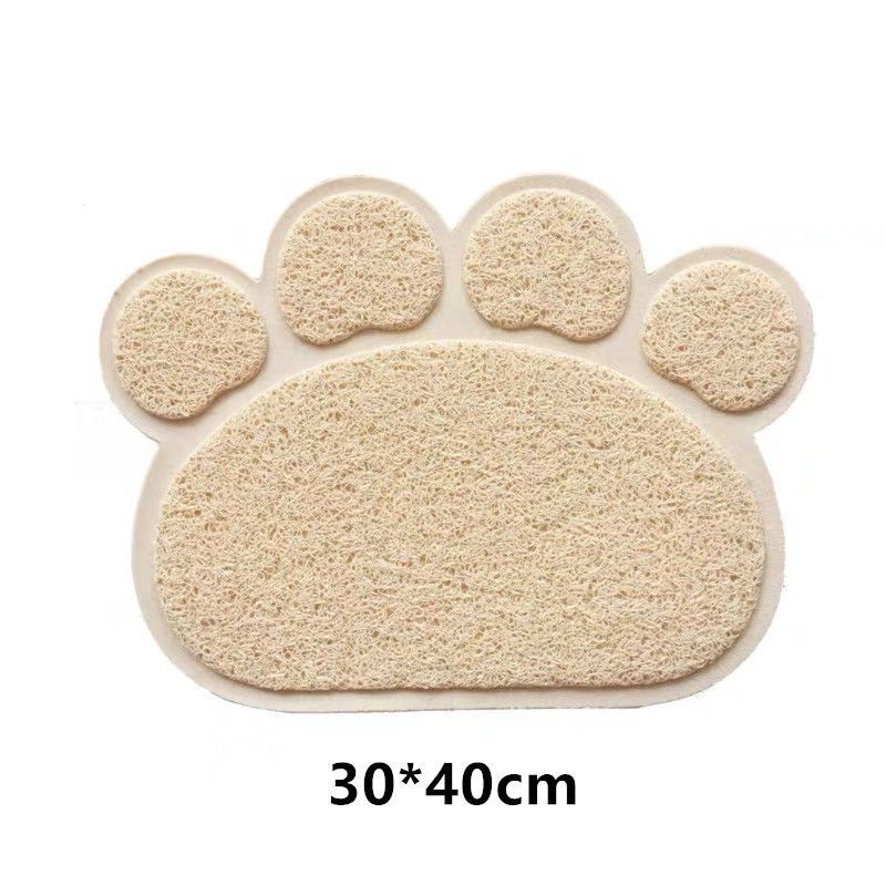 米白色(PVC环保材质) 小号(30*40cm) 猫砂垫宠物脚垫猫砂盆防带出垫子蹭脚垫防滑防溅垫猫咪地垫猫笼垫