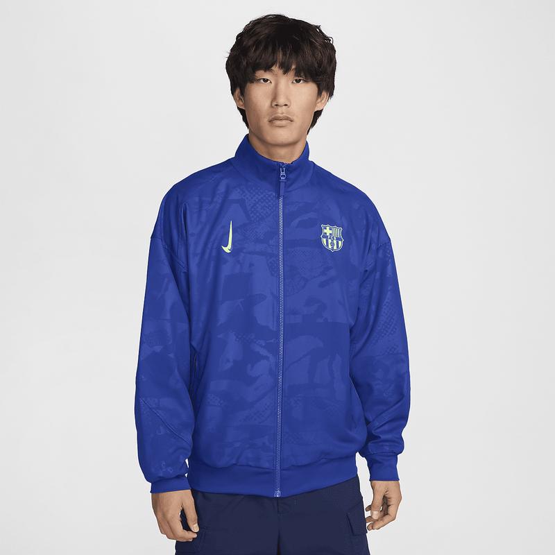 耐克(NIKE)男子足球运动宽松速干科技训练夹克巴萨球迷 anthem 夹高清大图
