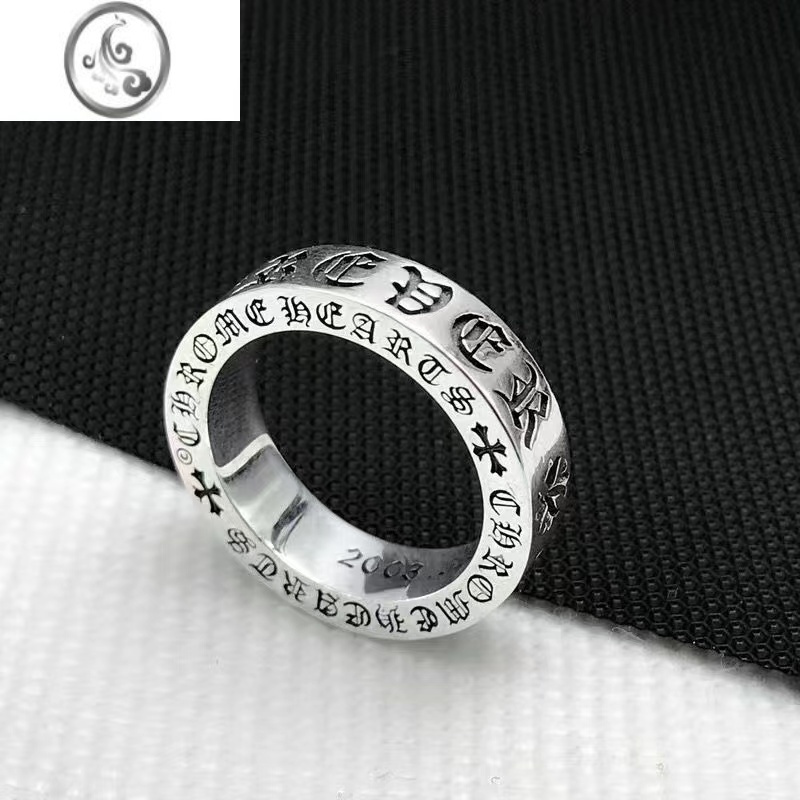 jimi克罗伈经典永恒之心情侣对戒银银欧美复古个性嘻哈百搭戒指