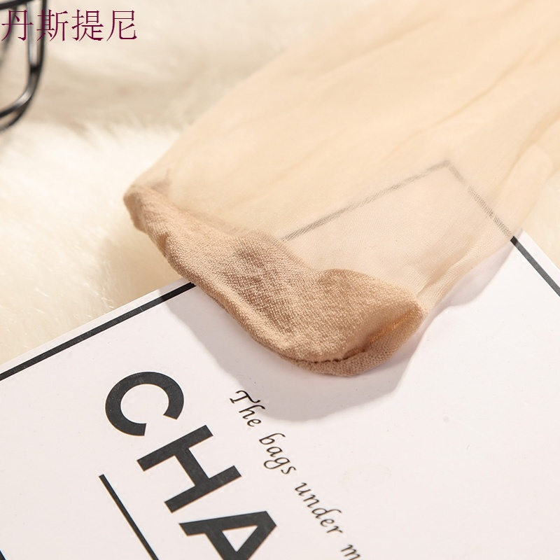 丝袜短袜水晶丝隐形袜女夏季短款玻璃丝袜薄款女防勾丝耐磨堆堆袜