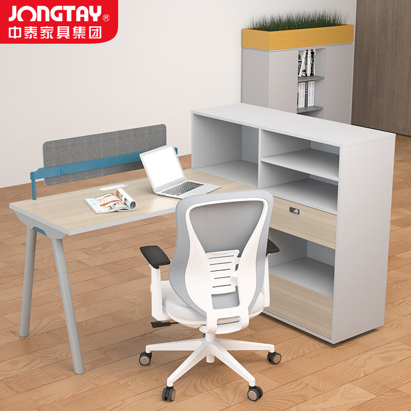 中泰(jongtay)办公桌办公室单人职员桌屏风工位卡座写字楼办公桌椅组合1.6米 J-AT-DB16