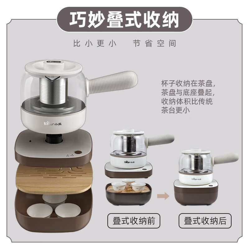 小熊 煮茶器 ZCQ-A05S1 带茶盘+茶杯高清大图
