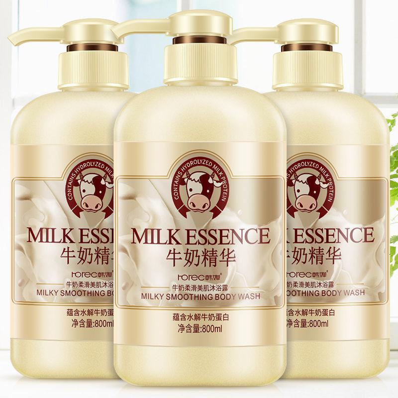 韩婵沐浴露牛奶柔滑沐浴露家庭装800ml_608_876高清大图