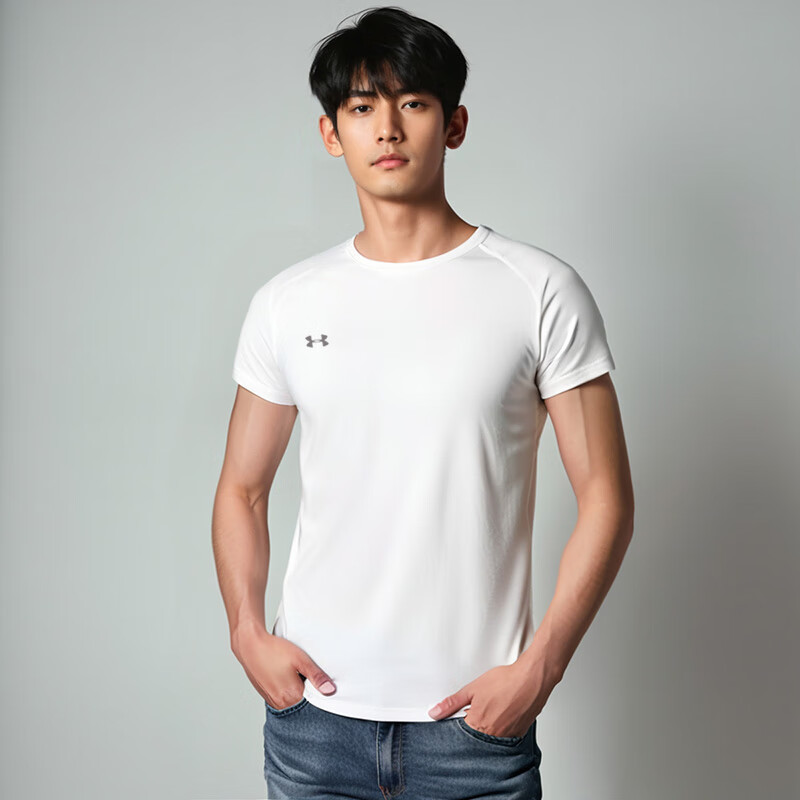 安德玛（Under Armour）男子舒适透气健身训练速干圆领休闲运动短袖T恤 ZP高清大图