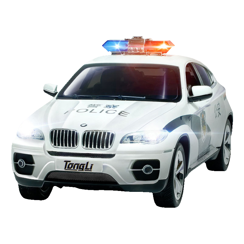 童励tongli 大号警车 遥控车模型1:14男孩玩具儿童电动声光漂移汽车
