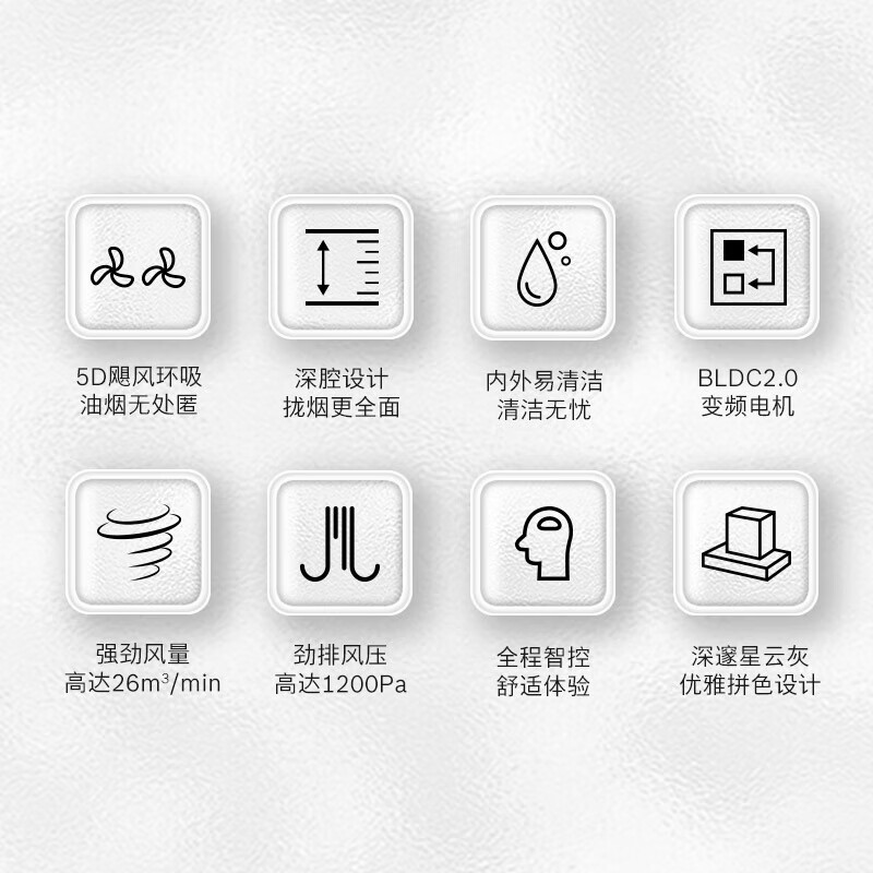 博世(BOSCH)DWF98BC20W[5D飓风环吸]净吸26立方大吸力欧式抽油烟机 内外易清洁 26立方大吸力高清大图