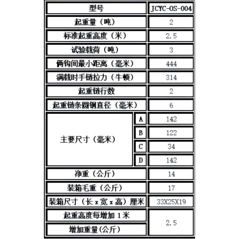 JCYC 圆形手拉葫芦 JCYC-OS-004 台高清大图