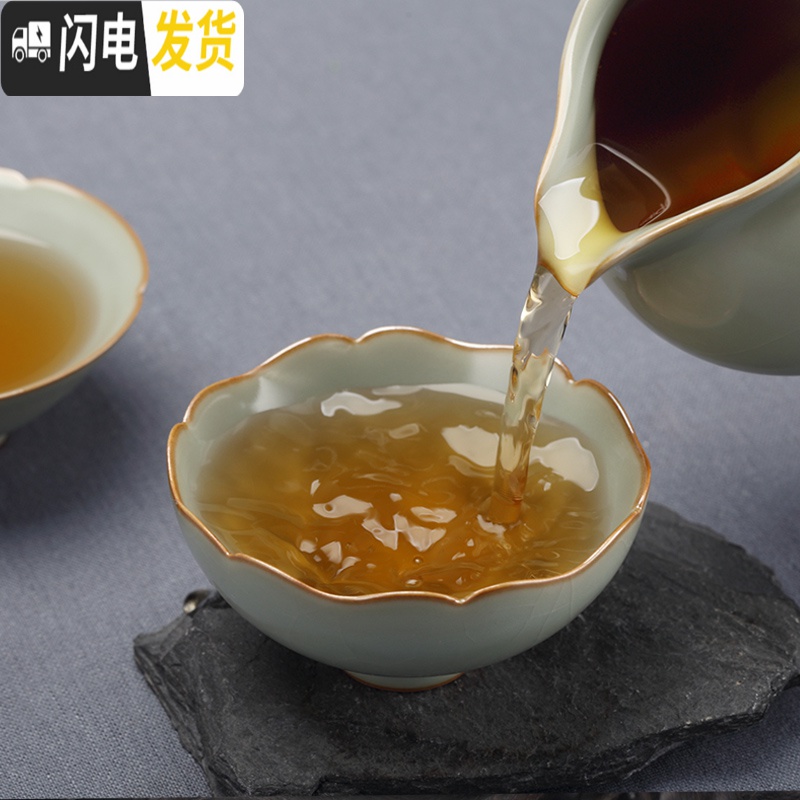 三维工匠分寸汝窑茶杯主人杯景德镇手工陶瓷个人品茗杯单杯功夫茶盏小差杯 分寸多棱杯高清大图