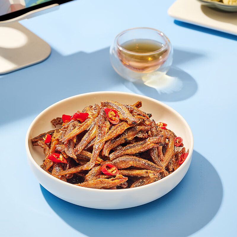 来伊份小鱼仔48g*3香辣味公鱼干湖南特产熟即食海味休闲零食小吃高清大图