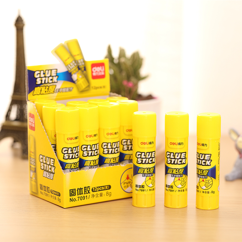 得力(deli)7091固体胶 24只8g胶棒强力胶学生用品diy饰品手工制作 高粘度粘性强财务办公 幼儿园儿童手工课