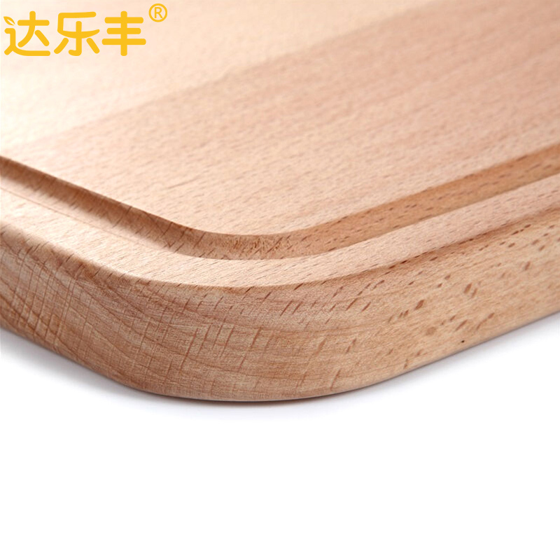 达乐丰 木质菜板 JM4030 40*30*2CM 榉木椭圆长方形无漆无蜡菜板实木家用砧板 欧式案板 切菜板