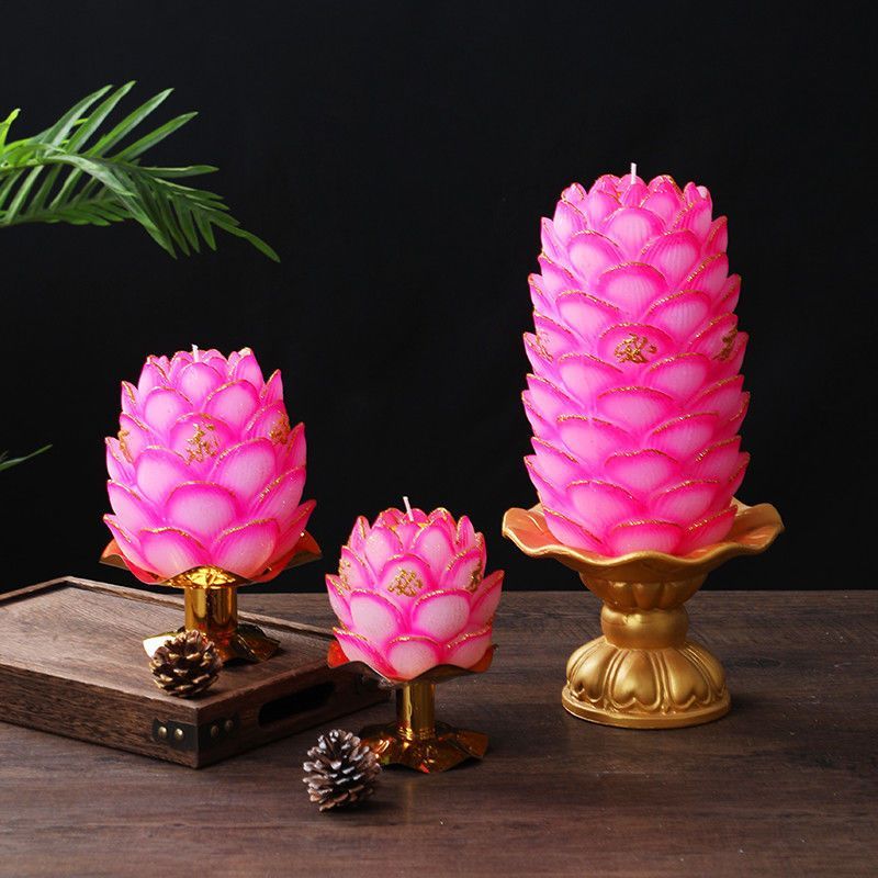 荷花蜡烛酥油灯莲花灯荷花灯莲花蜡烛灯装饰摆件