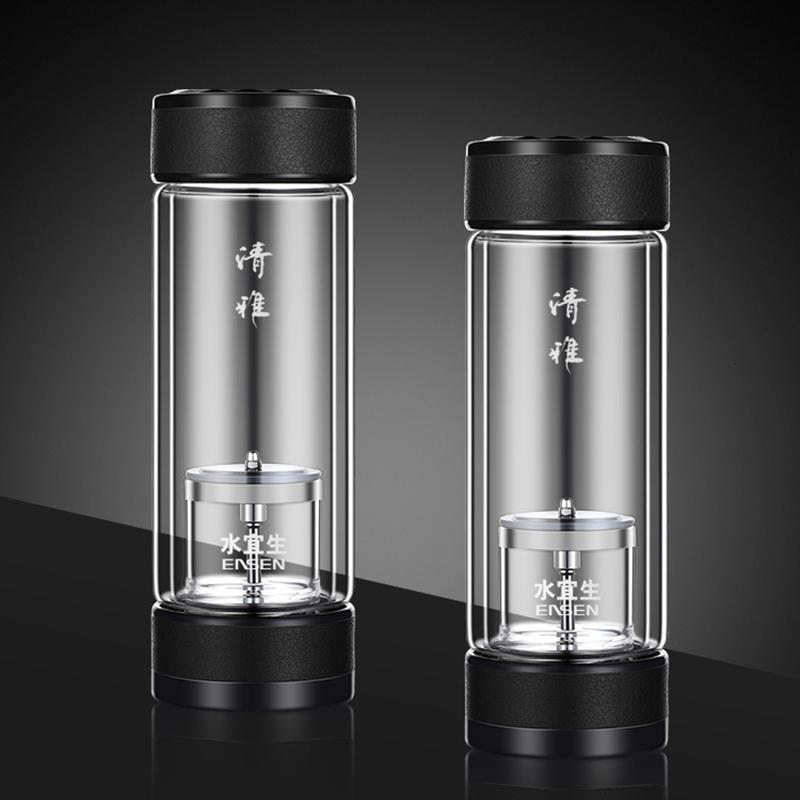 家柏饰(CORATED)茶水分离杯双层玻璃杯隔热男士便携透明保温水杯泡茶杯 黑色高清大图