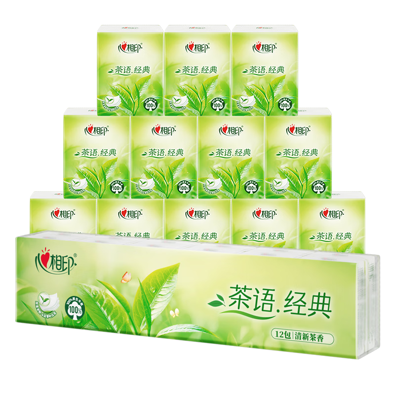 心相印手帕纸茶语经典 淡茶香4层7片*12包