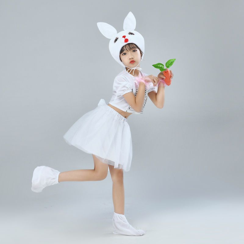 100 儿童小兔子演出服幼儿园兔子舞蹈表演服小兔子动物服装小白兔衣服