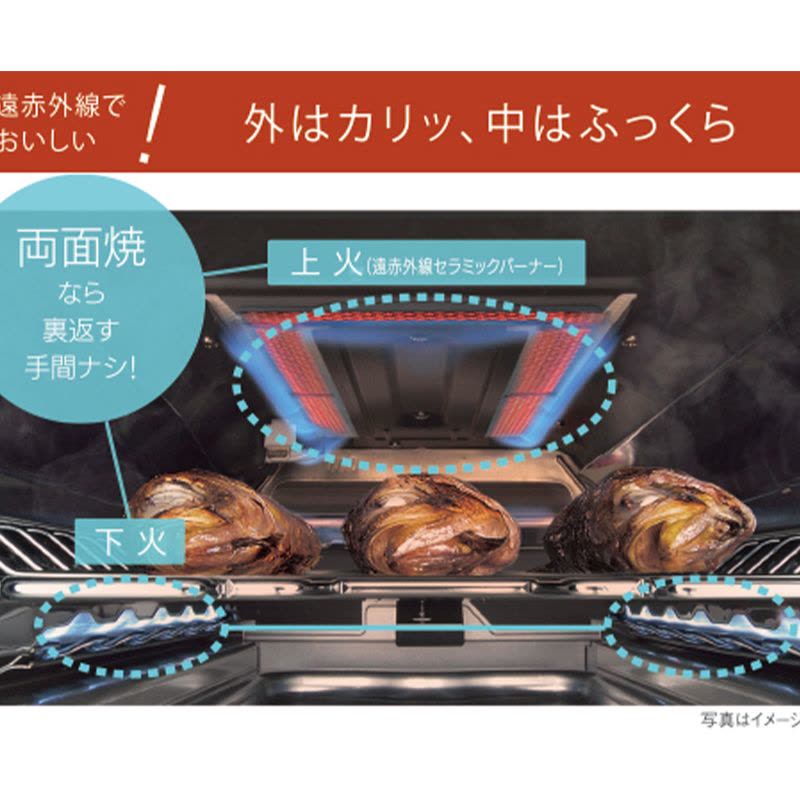 日本原装进口RINNAI林内燃气灶烤箱灶lakucie系列两眼灶RTS65AWG34R2NGA-VL-13A天然气图片