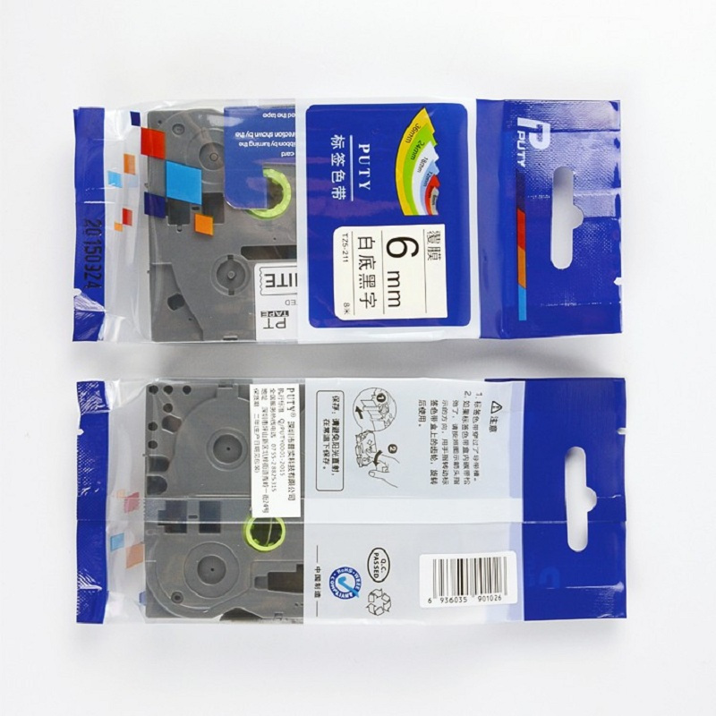 普贴 6mm 白底黑字色带 TZ5-211 (单位:盒)