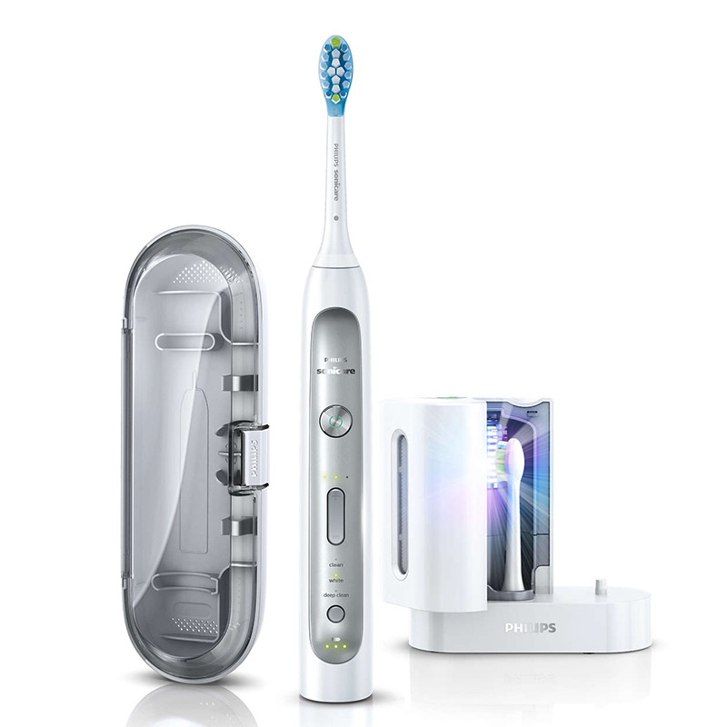 飞利浦(Philips) 声波震动 电动牙刷HX9172 成人 充电式 牙刷头 紫外线 消毒器