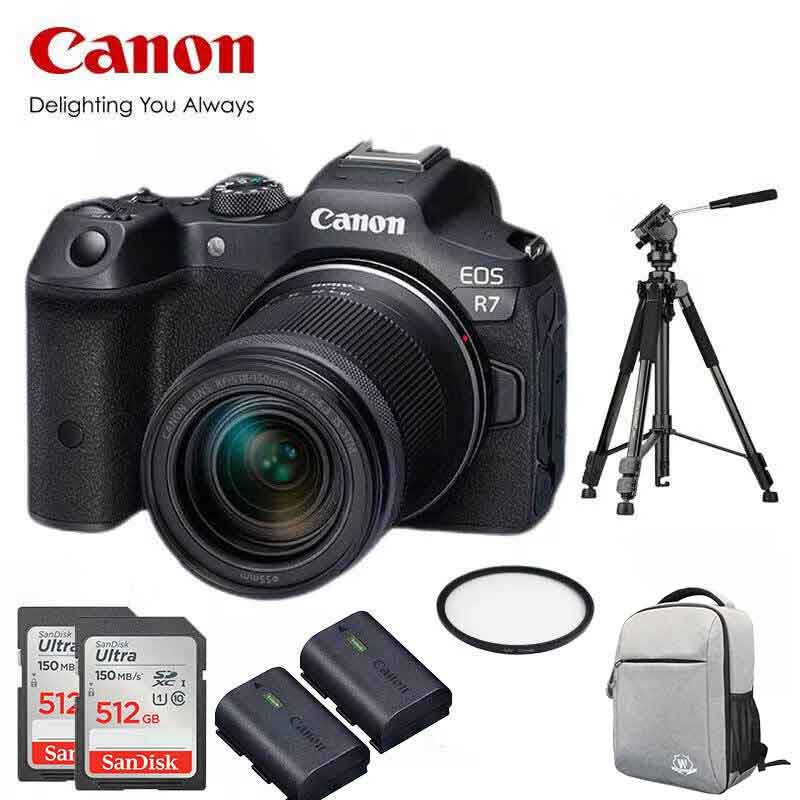 佳能(Canon)EOS R7 高分辨率微单数码相机 直播vlogR7 18-150mm 高倍率标准镜头套装+5高清大图