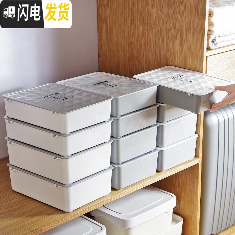 三维工匠 内衣内裤收纳盒 抽屉式内衣裤袜子盒男衣裤袜子收纳格高清大图