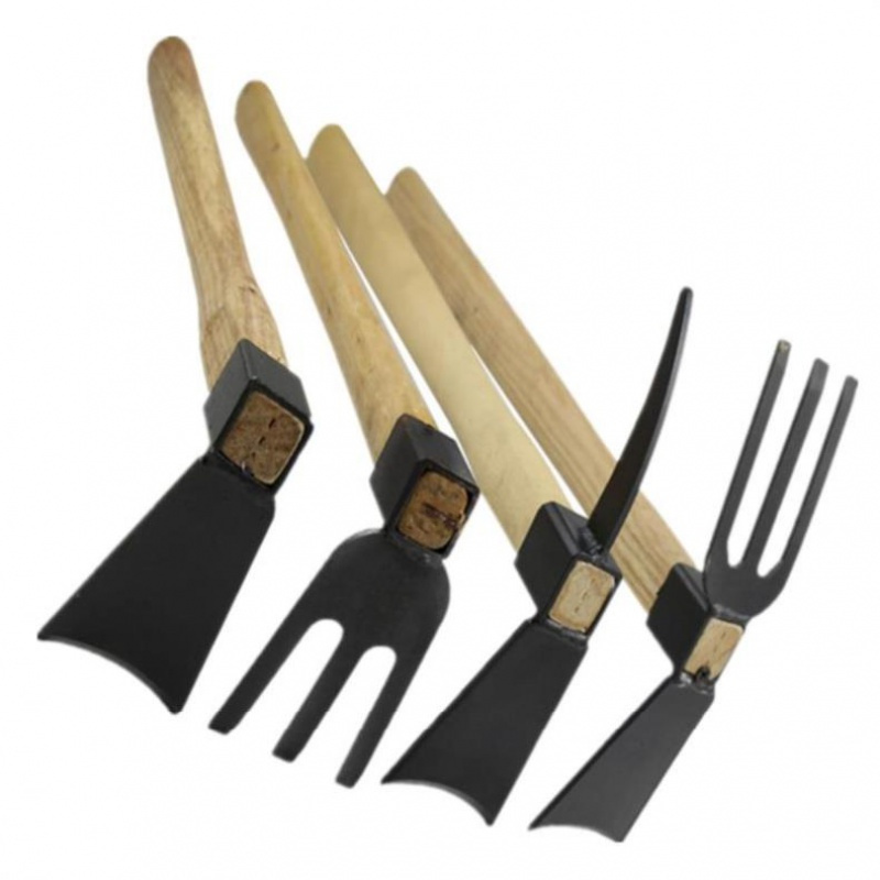 种花工具花卉家用农具加厚小锄头翻土三件套省力方便两头简易耙