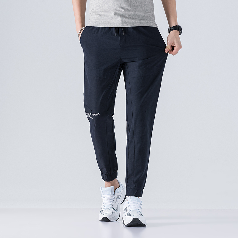 春夏新款松紧腰休闲裤男运动男裤韩版潮流百搭男士弹力束脚长裤男605