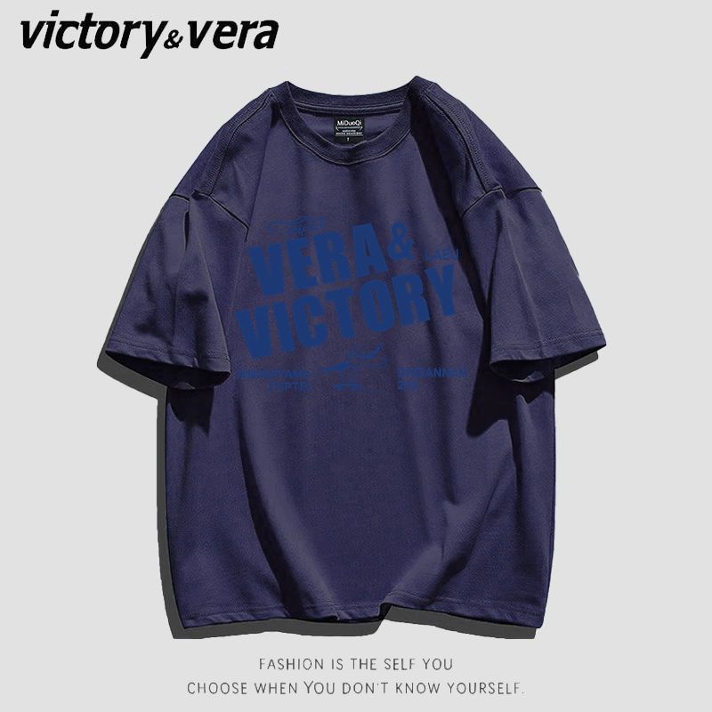 VICTORYVERA宽松短袖T恤女2022夏季新款欧美字母印花时尚上衣百搭