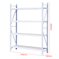 格具(GEJU)仓储货架家用置物架储物架展示架承重100kg/1层主架1200*500*2000mm四层