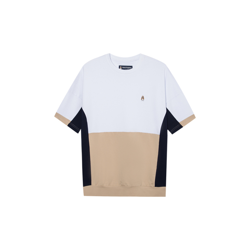 younger系列暇步士男装2021新时尚拼接圆领短袖t恤pe21354d视频