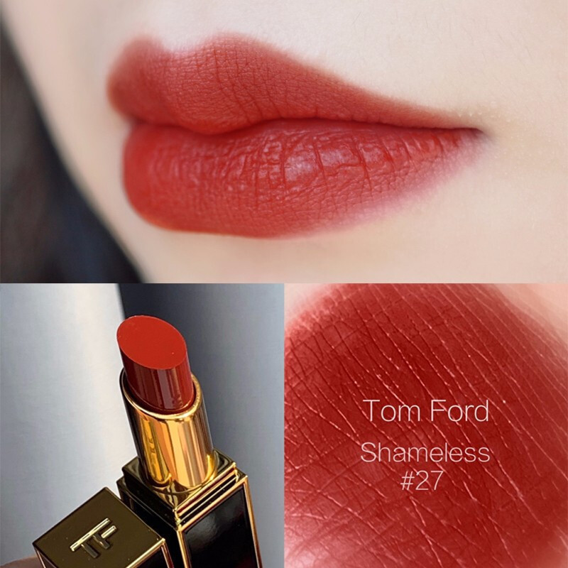 汤姆福特(TOM FORD)TF黑管黑金细管唇膏#27shameless砖红色3g