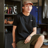 [2.5折价52元]唐狮男士t恤短袖t恤男式t恤男短袖男后背文字图案印花短袖圆领T