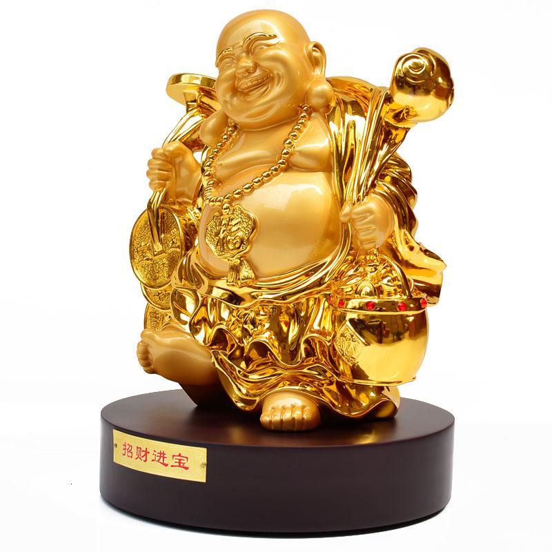 美帮汇镀金弥勒佛客厅家居装饰佛像摆件送长辈生日乔迁开业