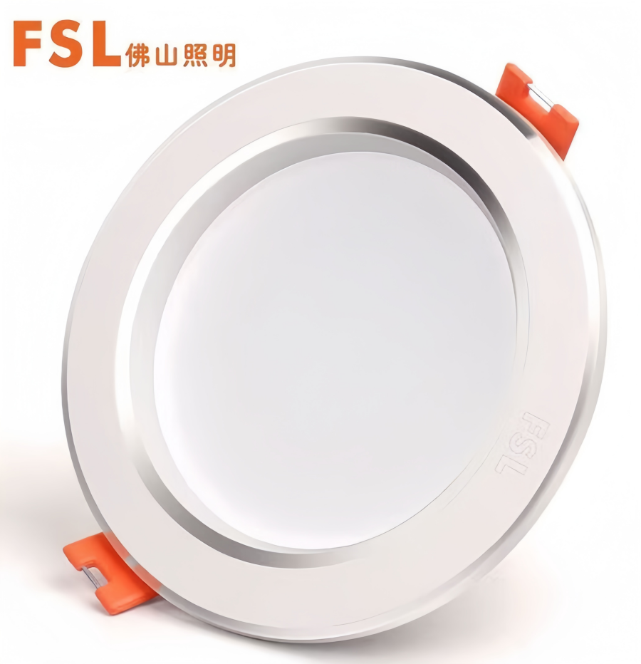 佛山照明(FSL)LED筒灯嵌入式天花灯铝材白玉银边开孔140-150mm5寸16W白光6500K