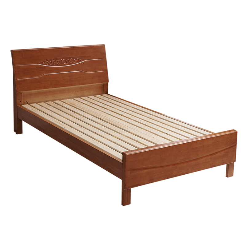 巨高家具宿舍公寓单人实木架子床红棕色参数