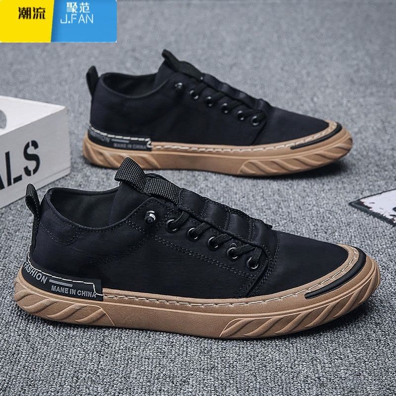 聚范透气冰丝老北京布鞋男鞋2024春季新款休闲鞋帆布透气开车工作板鞋图片