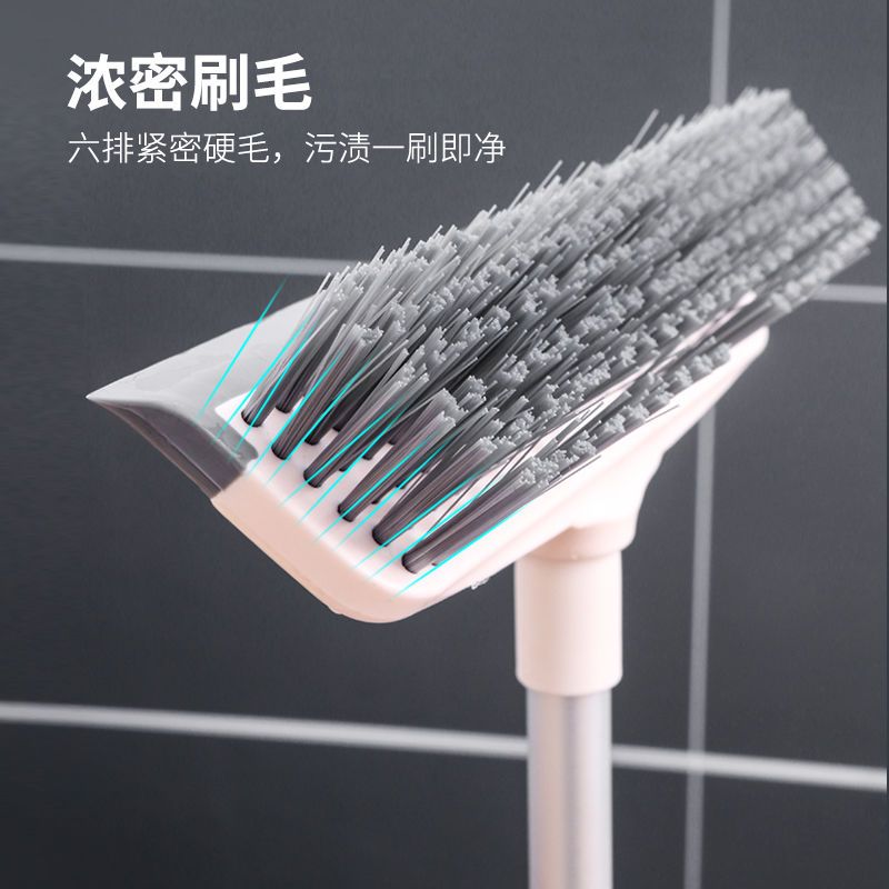 硬毛刮水地刷长柄伸缩刷地浴室扫水多功能卫生间瓷砖缝隙清洁刷子|刮刷两用地刷1把