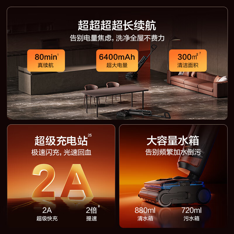 添可(TINECO)无线智能家用洗地机芙万Stretch Steam高清大图